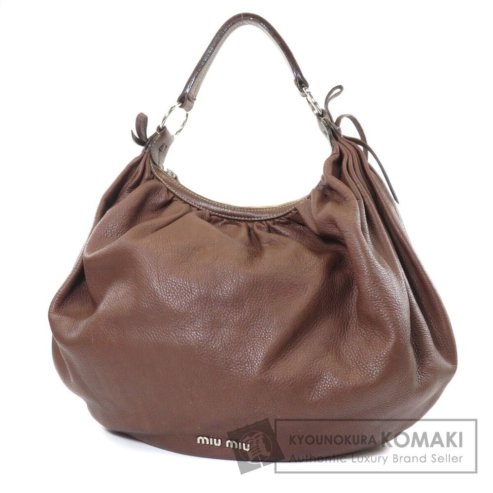 Miu Miu One Shoulder Hobo Leather Shoulder Bag